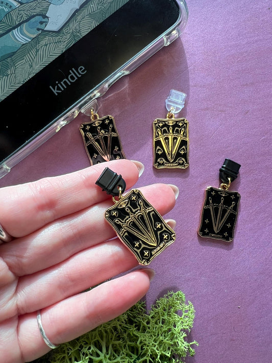 Tarot card dust plug charm - Bookish Accessory for Kindle & E-Reader Lovers