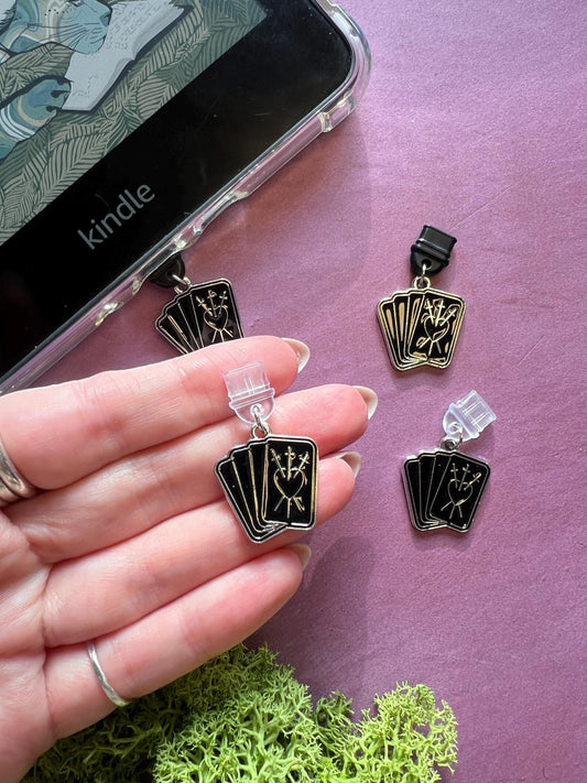 Tarot dust plug charm - Bookish Accessory for Kindle & E-Reader Lovers