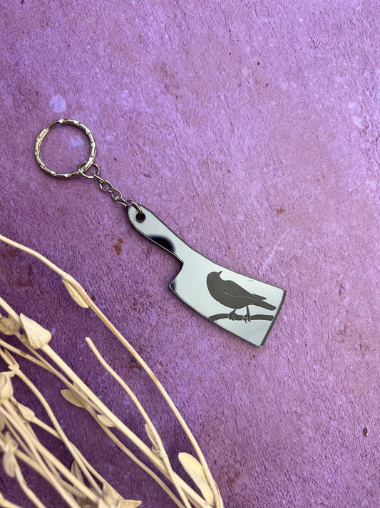 Butcher and bird keyring - Dark romance book accessories