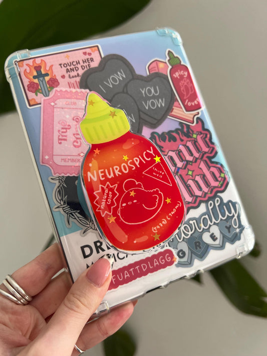 Neurospicy device holder - Neurospicy hot sauce bottle accessories