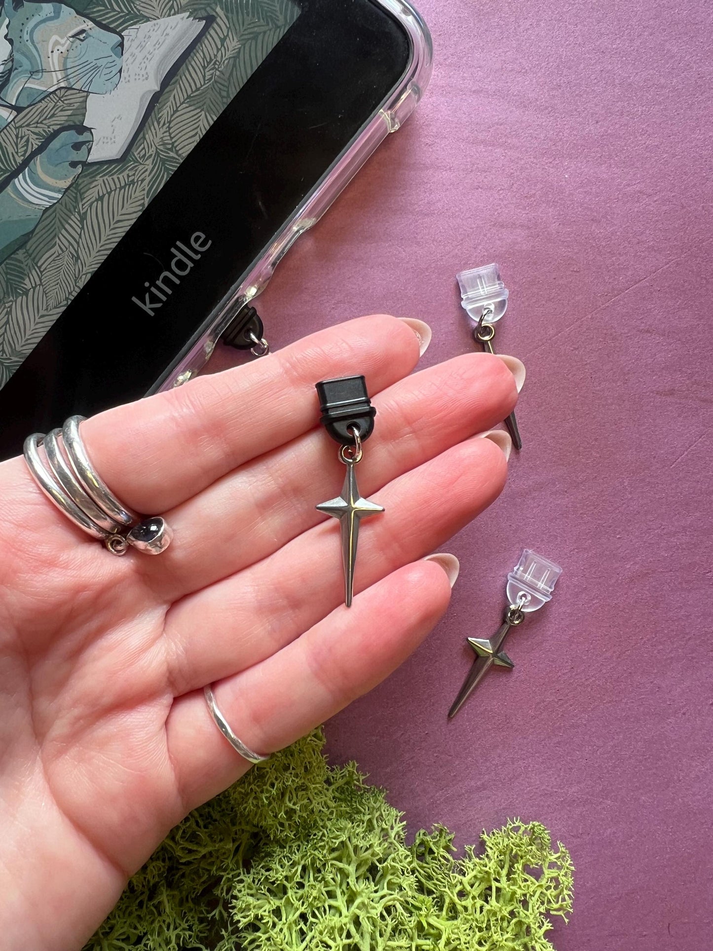Dagger dust plug charm - Bookish Accessory for Kindle & E-Reader Lovers