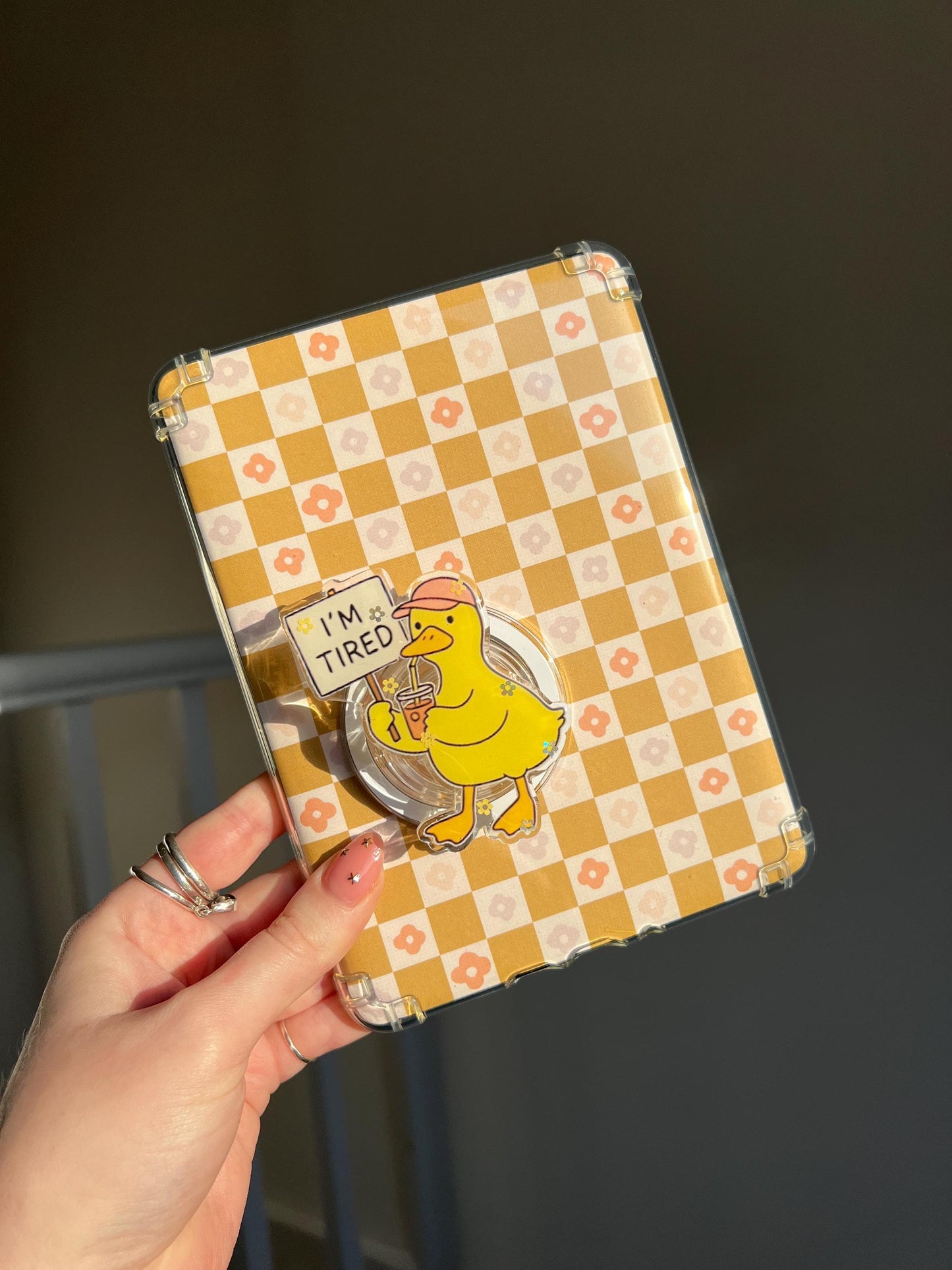 I'm Tired Duck device holder accessory - funny duck reader accessory