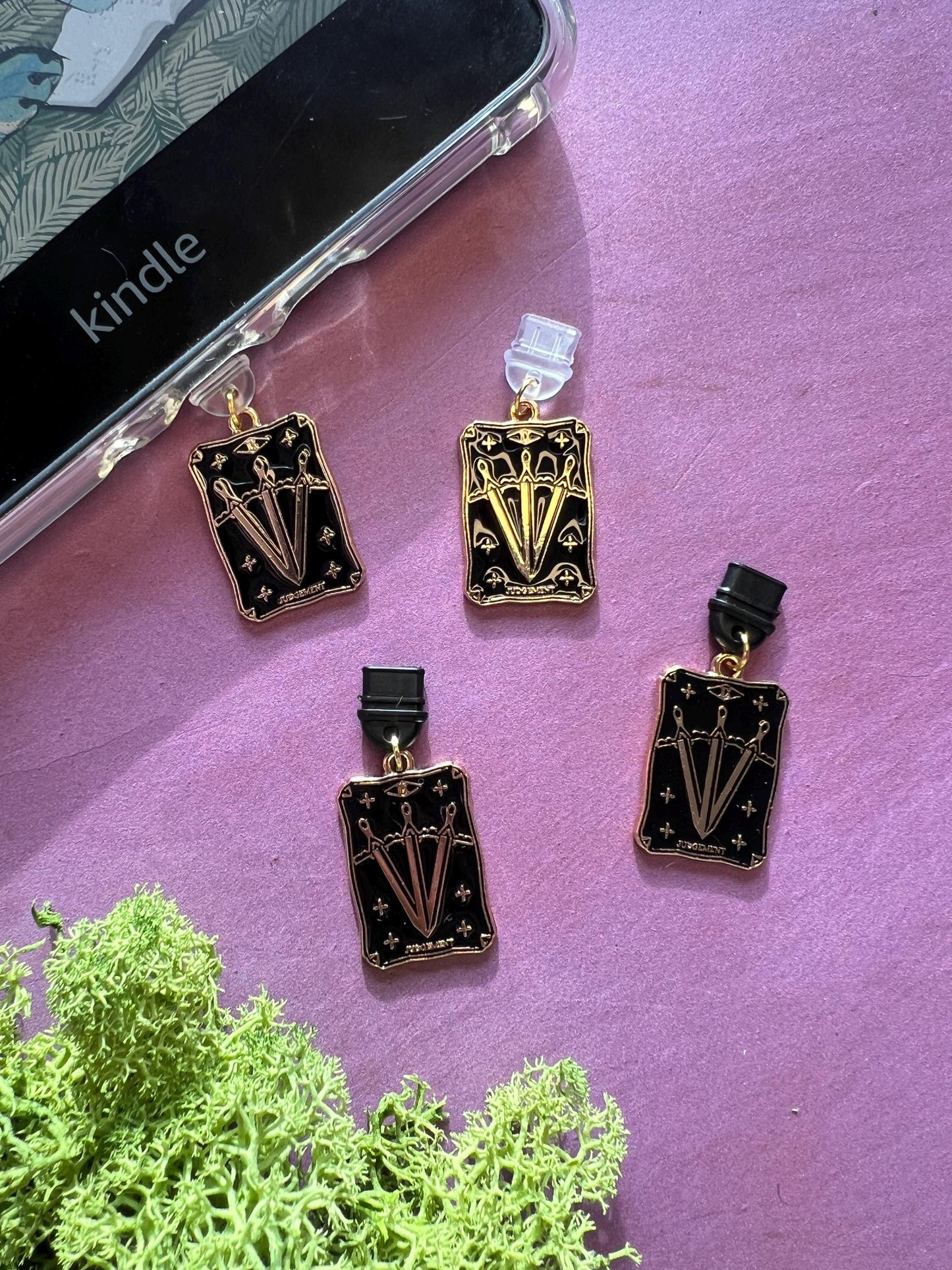 Tarot card dust plug charm - Bookish Accessory for Kindle & E-Reader Lovers