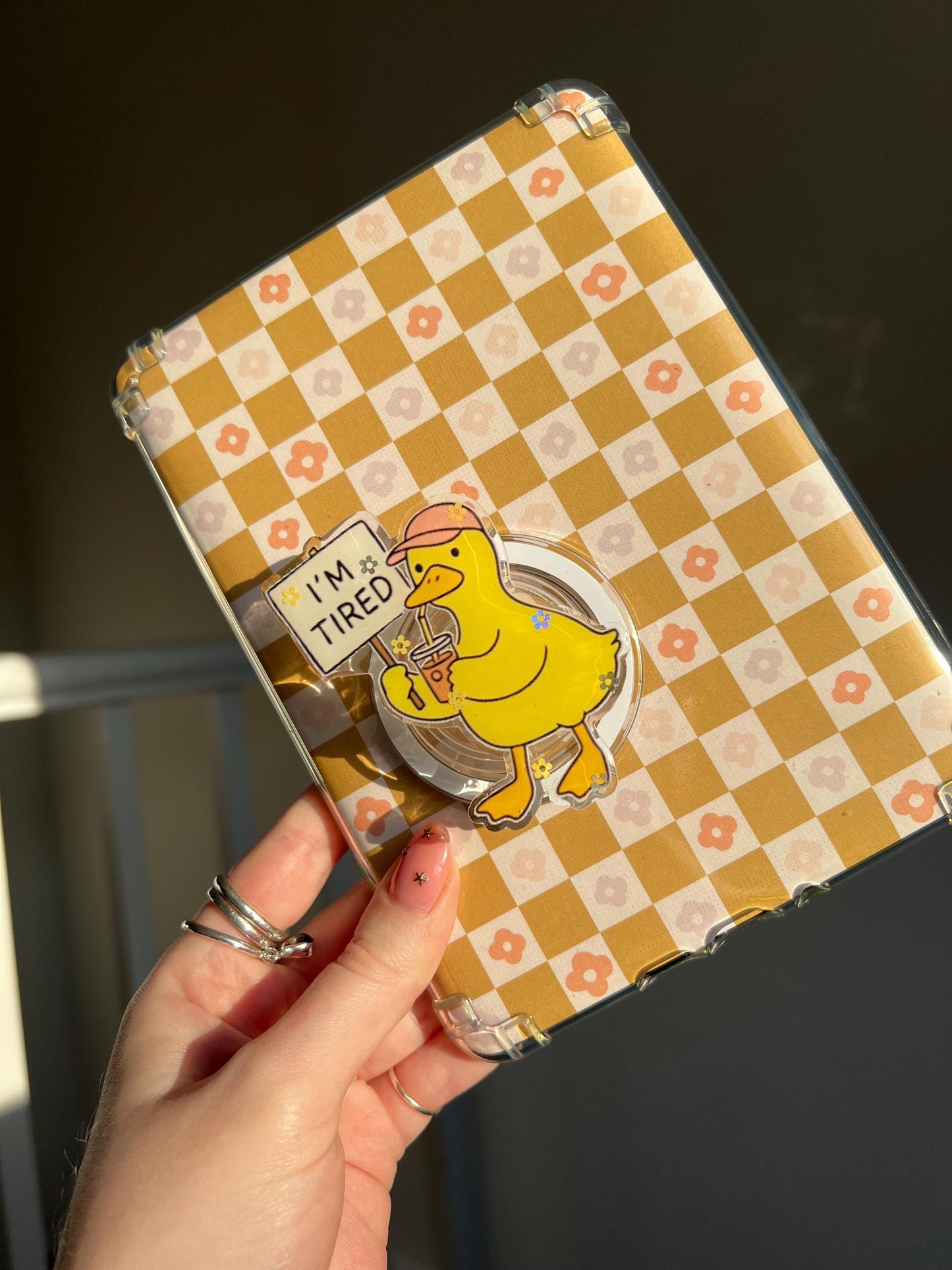 I'm Tired Duck device holder accessory - funny duck reader accessory