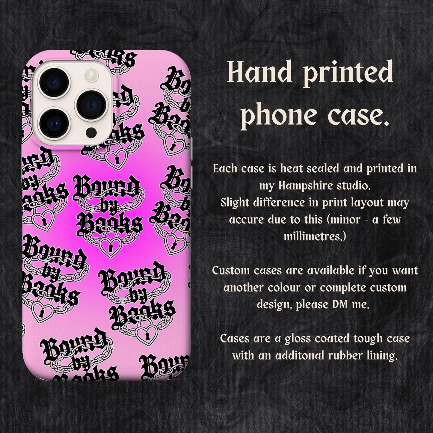 Bound By Books I Phone case - Gothic book themed phone case accessories