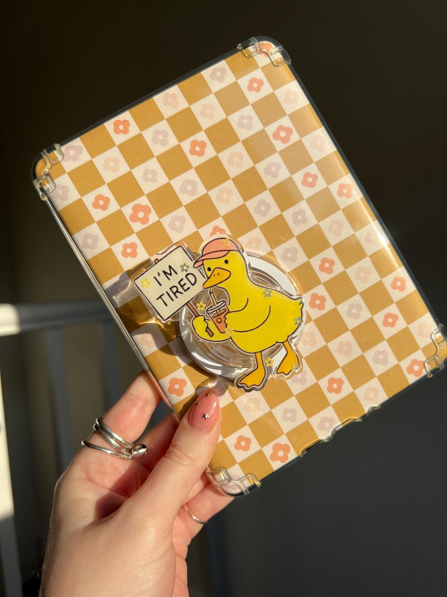 I'm Tired Duck device holder accessory - funny duck reader accessory