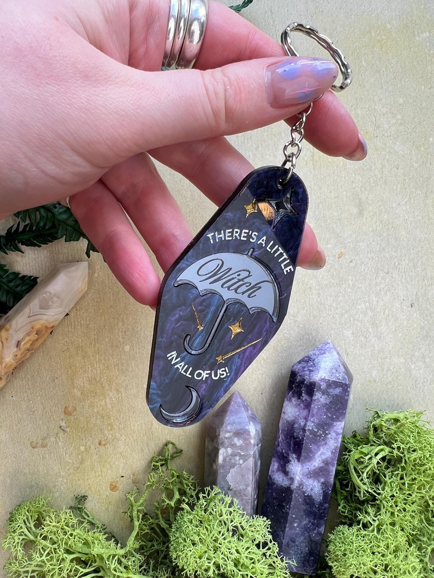 A Little Witch in All of Us Keychain – Witchy Bookish Accessory for Readers