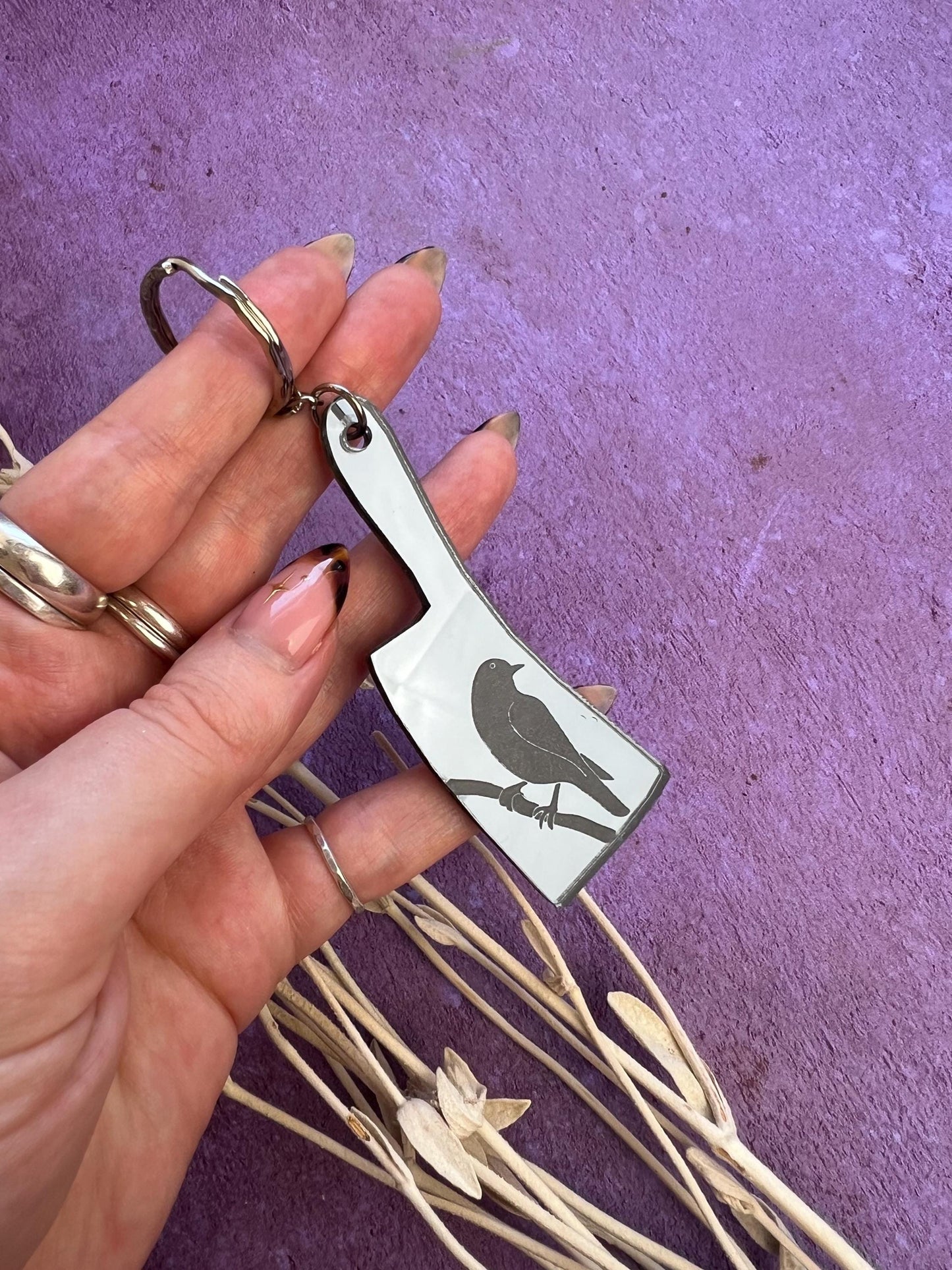 Butcher and bird keyring - Dark romance book accessories