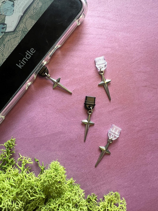 Dagger dust plug charm - Bookish Accessory for Kindle & E-Reader Lovers