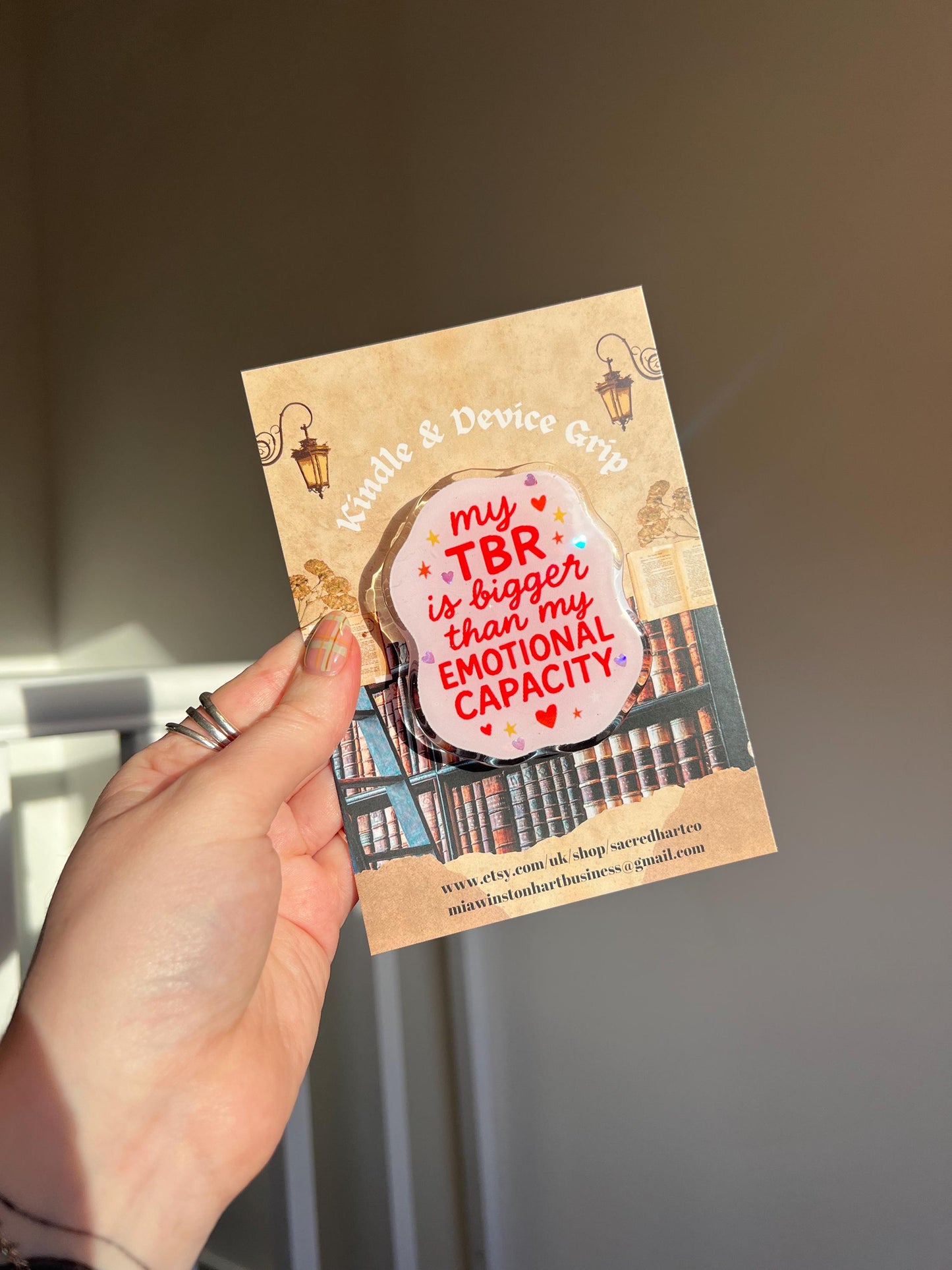 My TBR list is bigger than my emotional capacity device holder - Funny reader pink accessories