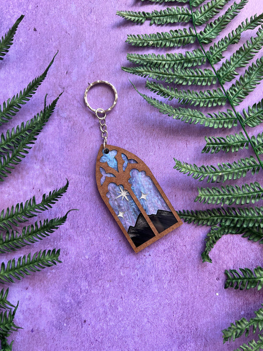 Lavender lilac night court key ring - fantasy romance reader accessories