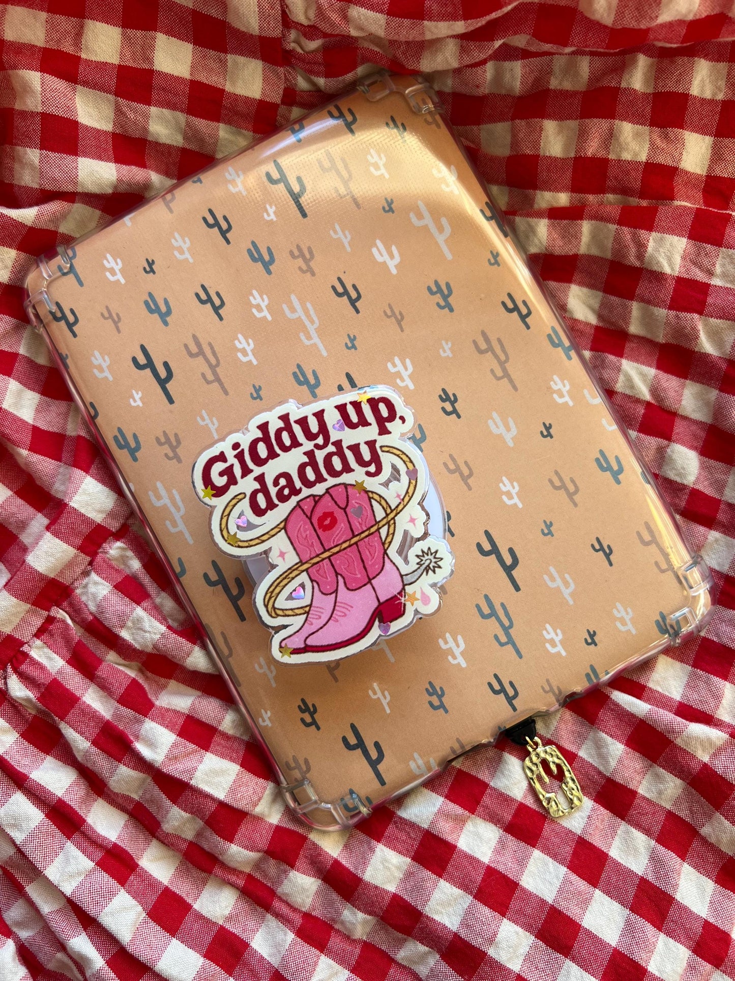 Giddy up Daddy western Humour device grip - Cowboy romance reader accessories