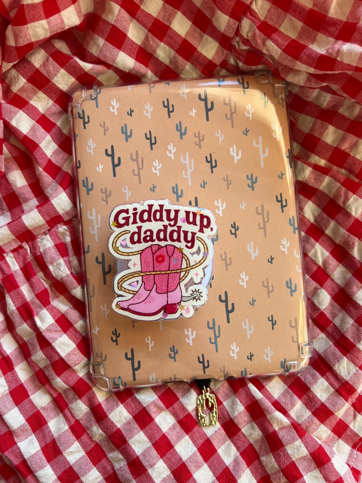 Giddy up Daddy western Humour device grip - Cowboy romance reader accessories