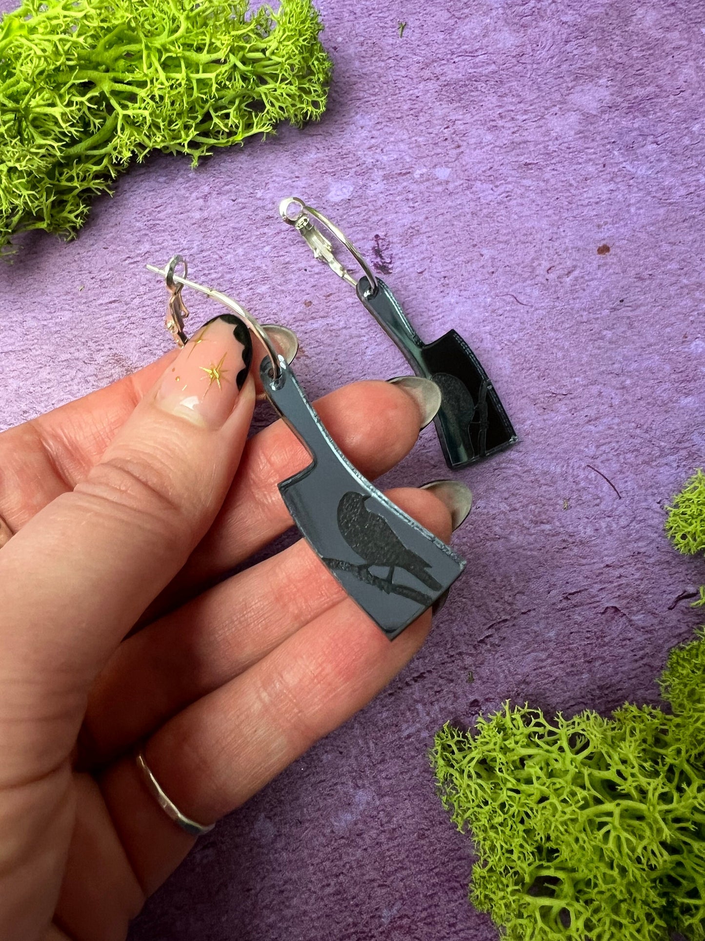 Butcher and bird earrings - Dark romance jewellery