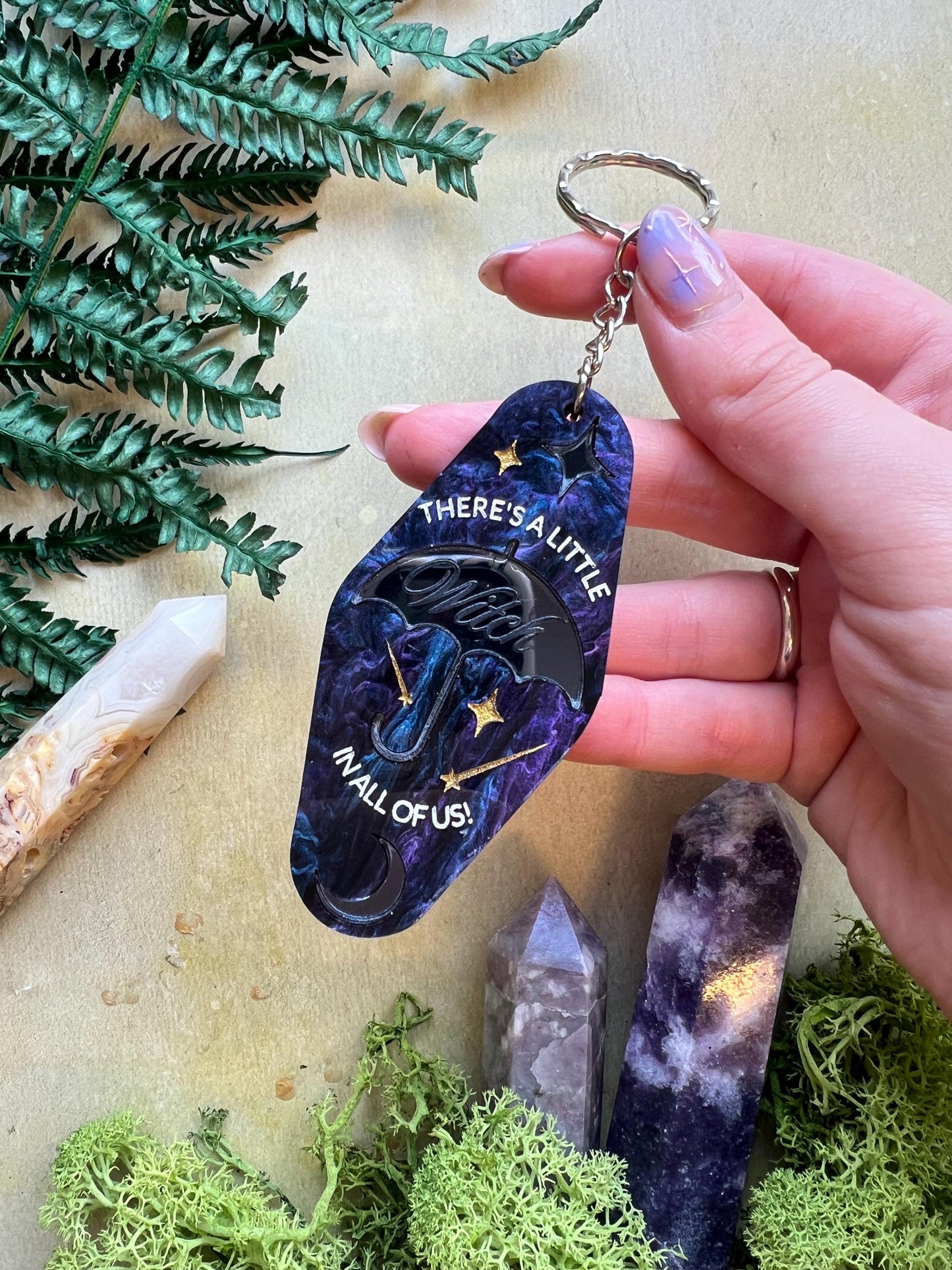 A Little Witch in All of Us Keychain – Witchy Bookish Accessory for Readers