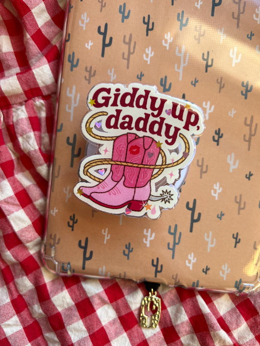 Giddy up Daddy western Humour device grip - Cowboy romance reader accessories