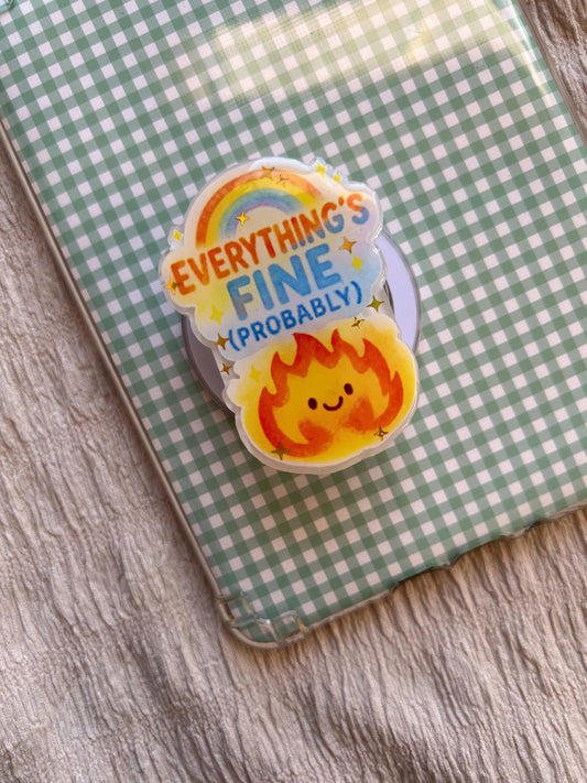 Everything’s Fine Probably Kindle Grip – Cosy chaos bookish accessories