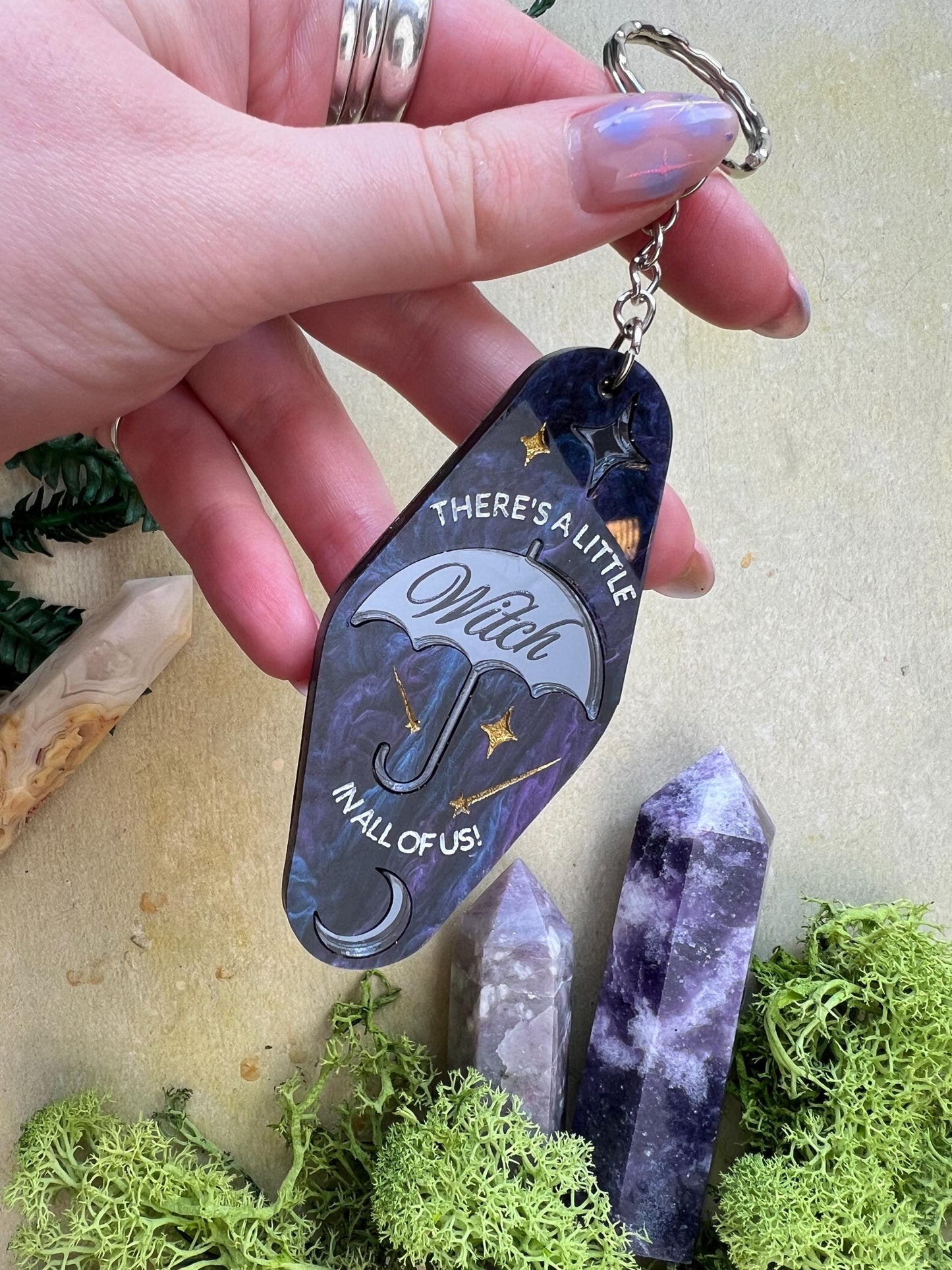 A Little Witch in All of Us Keychain – Witchy Bookish Accessory for Readers