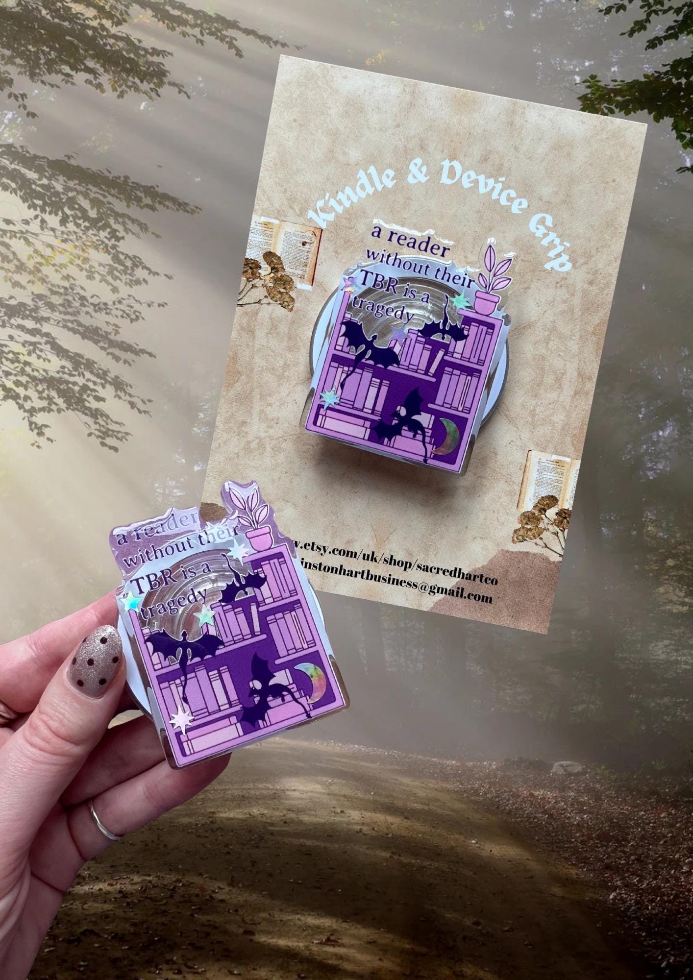 A reader without a TBR is a tragedy device holder - Fantasy romance reader accessories
