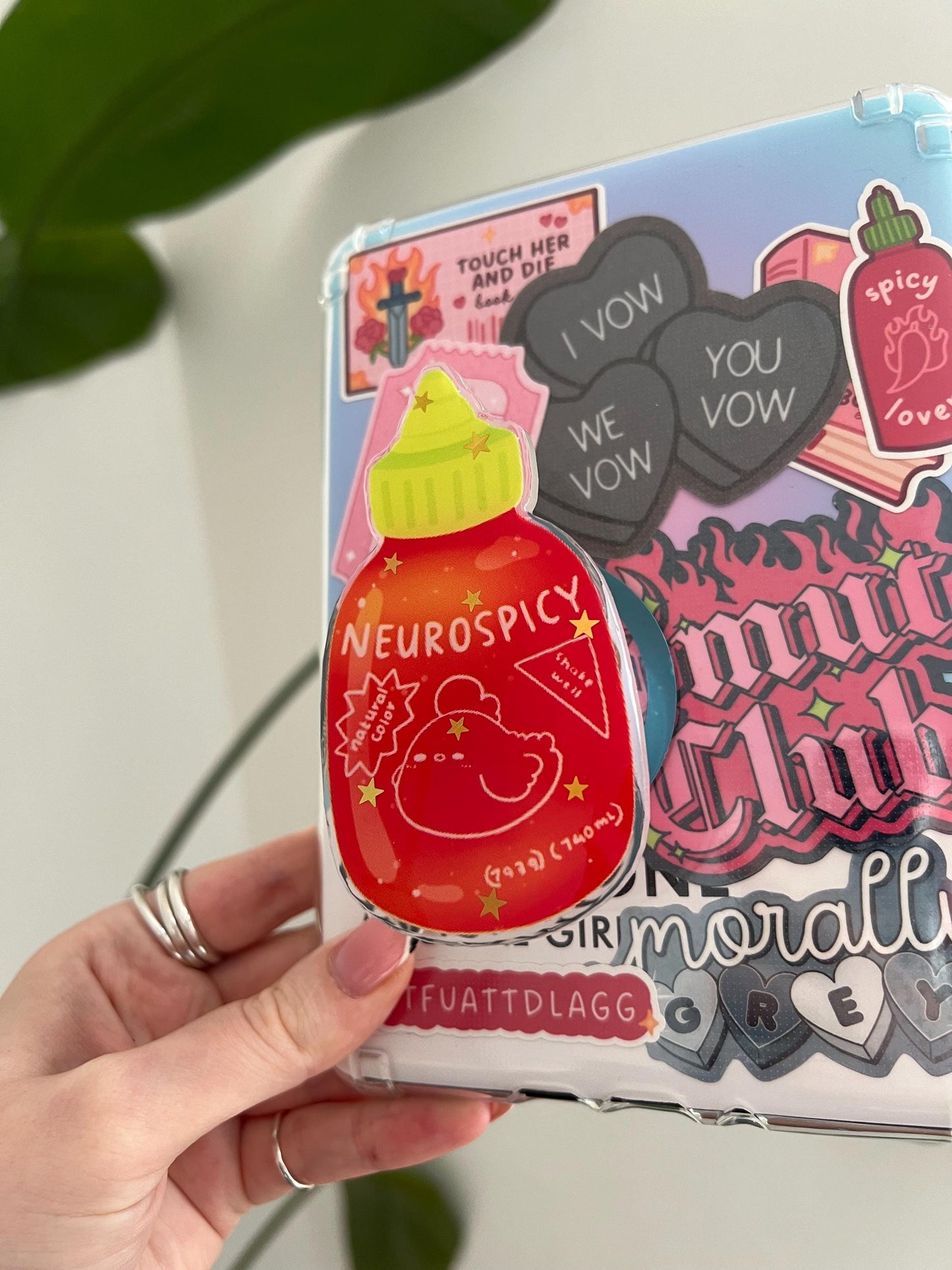 Neurospicy device holder - Neurospicy hot sauce bottle accessories