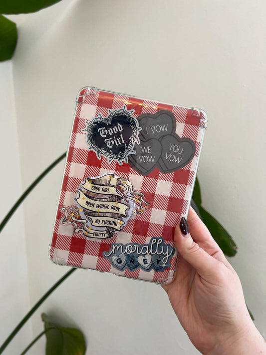Open wide, Good girl device holder - Dark romance reader accessories