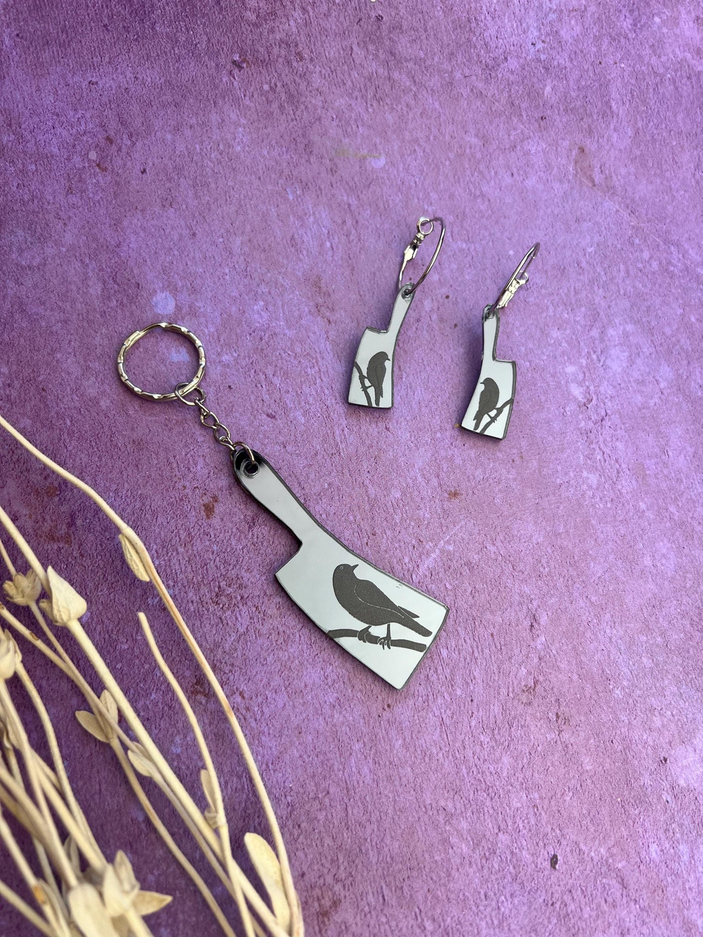 Butcher and bird keyring - Dark romance book accessories
